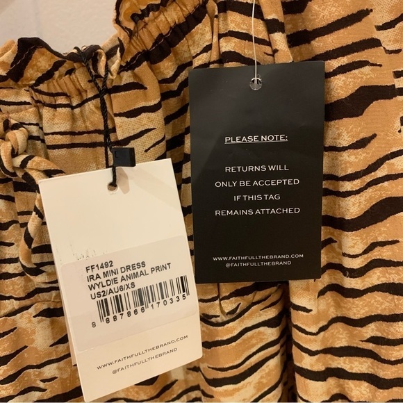 Faithfull the Brand Ira Mini Dress Wyldie Animal Print - Picture 7 of 10